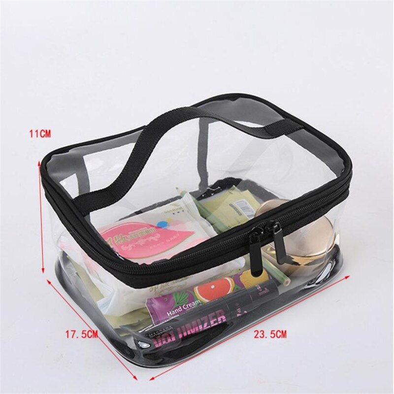 Transparante Pvc Cosmetische Tas Voor Vrouwen Waterdichte Clear Make Tassen Beauty Case Make Up Organizer Opslag Bad Toilettas Wash Bag: Square Large