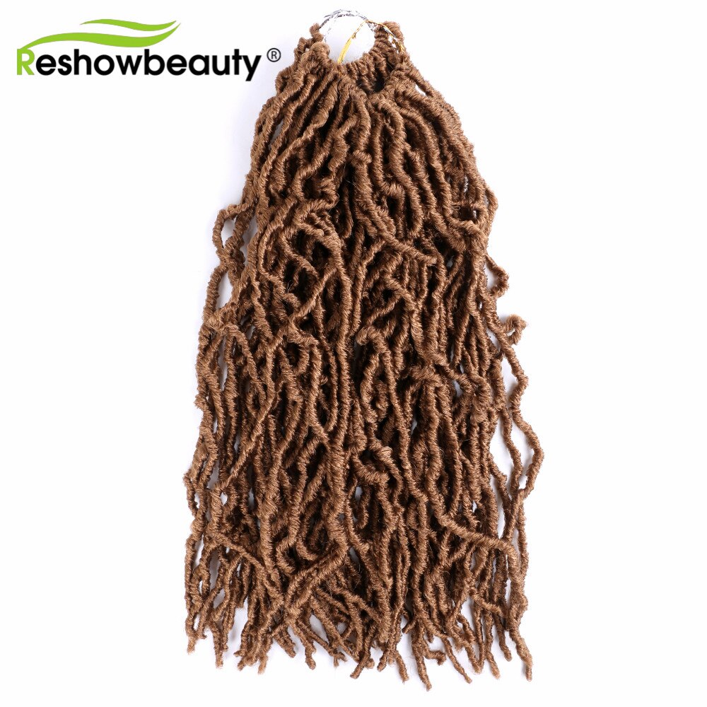 Synthetic Crochet Braids Nu Locs Faux Locs 24 inches Curly Reshowbeauty 20 Strands/Pack 110 Gram Pure/Ombre