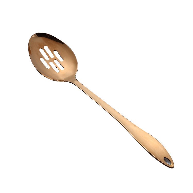 1pc titanpläterade rostfritt stål matlagningssked spade kökssats hem kök kök matlagning verktygssats cocina utensilios: Offentlig durkslag