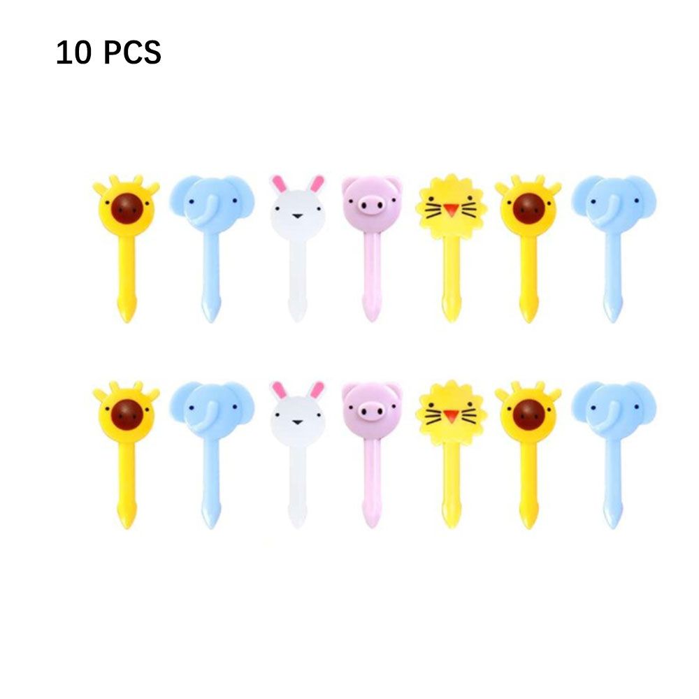 8pcs Fruit Fork Toothpick Leaves Plastic Decoration Lunch Box Bento Accessories Small Salad Tiny Fork Mini Cake Picks For Kids: 4(10pcs)