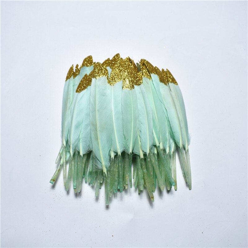 Rea 20 st/lot spray guld ankfjäder 10-16cm/4-6 tum diy fjädrar för pyssel plymer dekor fjädrar för smycken gör plommon: Mintgrön