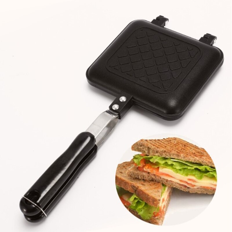 Practical Bread Baking Pan Double-sided Sandwich Pan Non-stick Pan Suitable For Baking Bread In Campfire Electric Oven