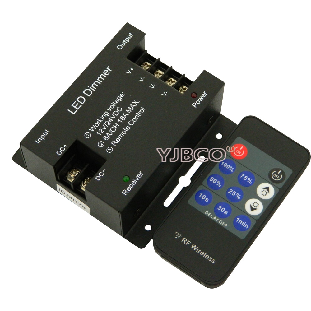 Rf 11 Key Led Dc Iron shell RF 11 Keys led dimmer DC12V 24V 6A*3 Ch... – Grandado