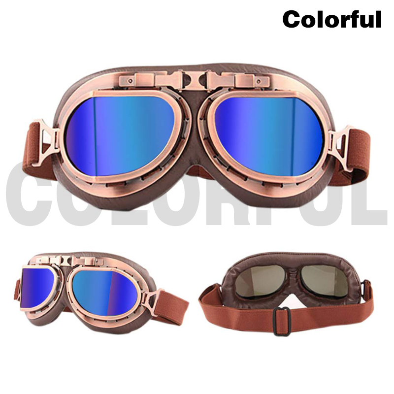 Motorcykel briller retro hjelm pilot briller motorcykel cykel briller vintage klassiske solbriller til gafas motocross dirt bike: Kobber farverig