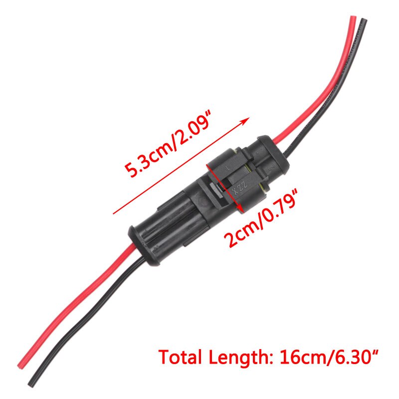 5 X 2 Pin Way Car Auto Waterproof Electrical Connector Plug Socket Wire Kit E7CA