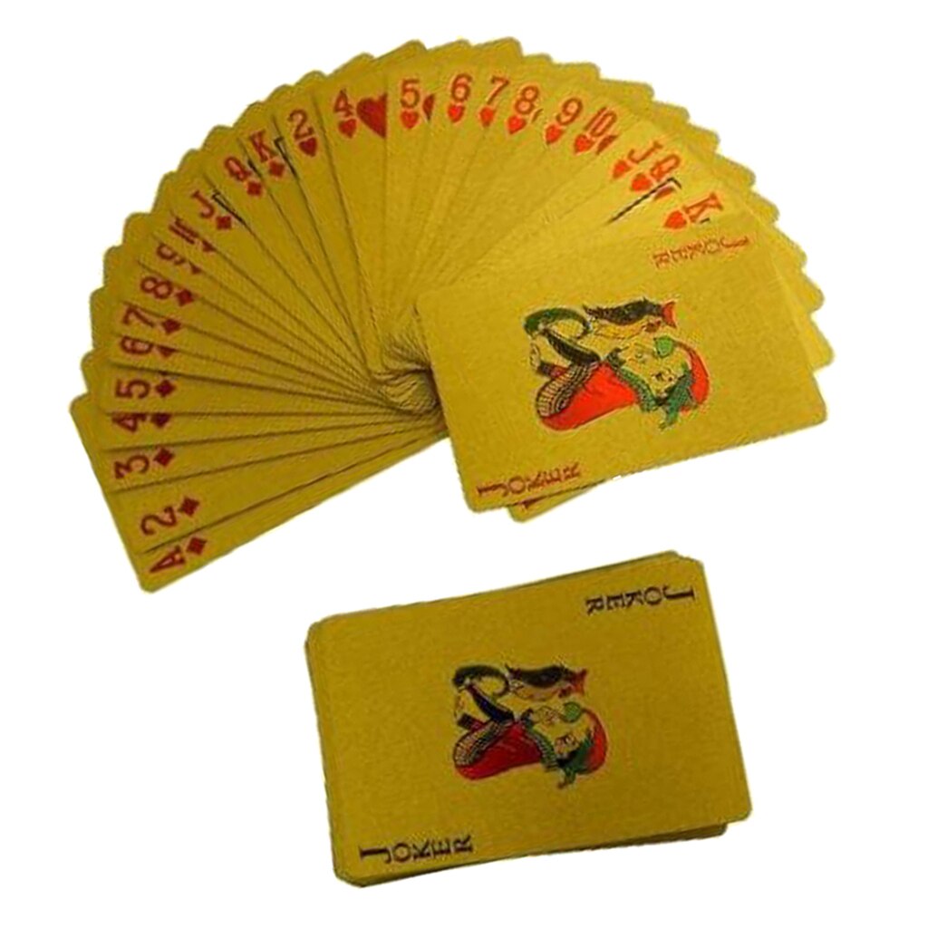 Shining Gold Folie Speelkaarten Volledige Poker Deck $100 Patroon Collectable