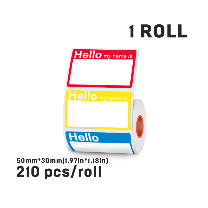 L LIKED Naamlabelstickers - 8,9 cm x 5,7 cm Hallo mijn naam is