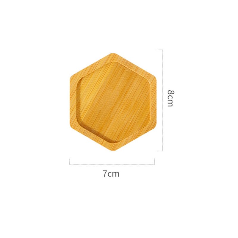 Bols en bambou naturel assiettes pour plantes succulentes Pots plateaux Base Stander décor de jardin décoration de la maison rond carré plateau artisanat: 3