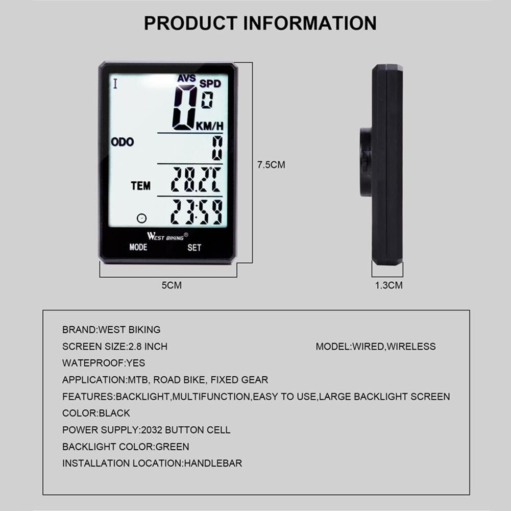 Waterproof Bicycle Computer With Backlight Wireless Wired Bicycle Computer Bike Speedometer Odometer Bike Stopwatch