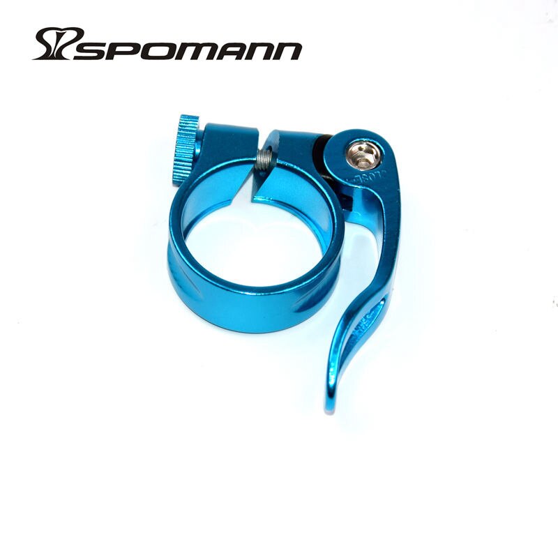 Aluminum Alloy Quick Release Clamp MTB Road Bicycle Seatpost Skewer Clamp Mountain Bike 27.2mm Seatpost Clip: Blue