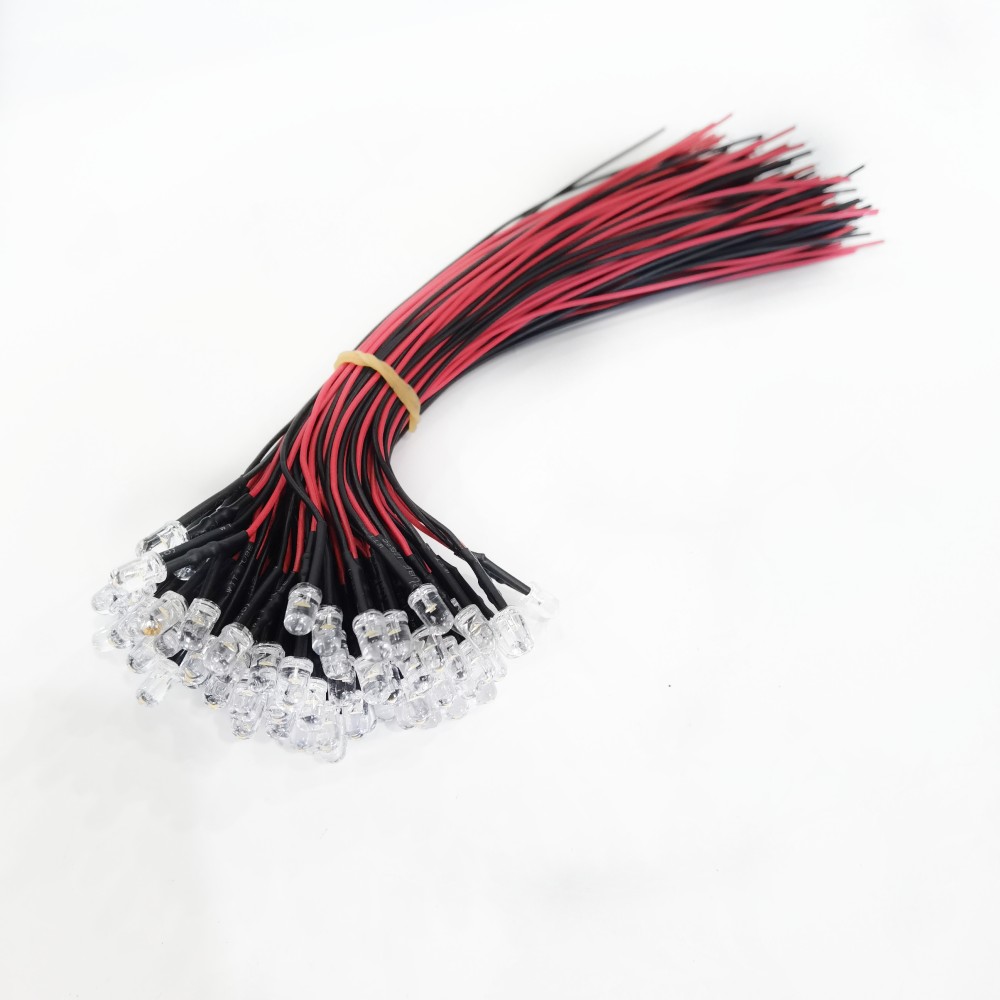 5V 12V 24V 20pcs lot 20cm Pre Wired 5mm LED Light Lamp Bulb Prewired Emitting Diodes For DIY Home Decoration