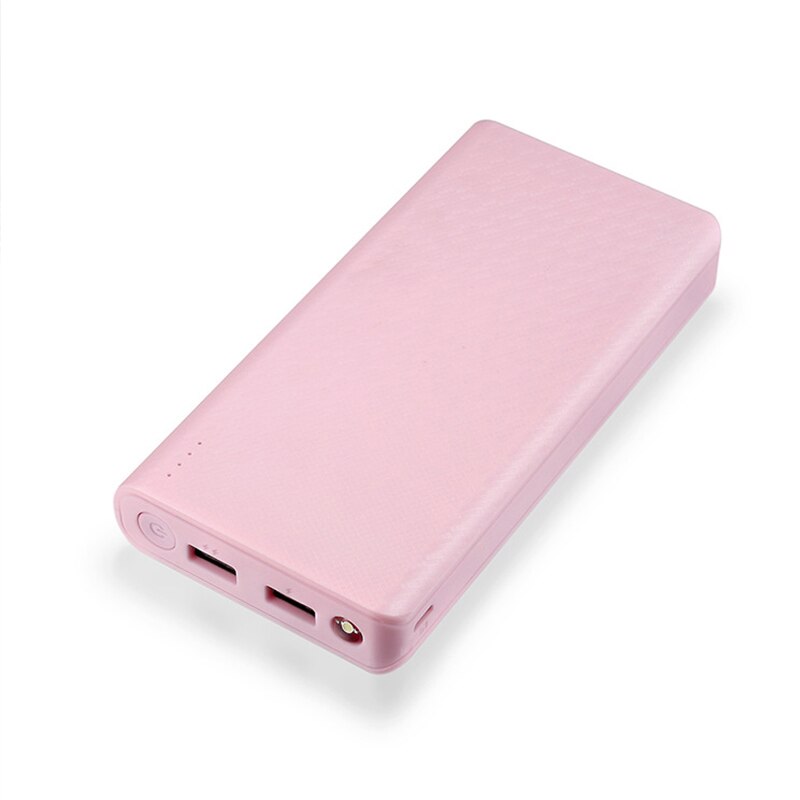 20000 mah caso escudo do banco de potência caso caixa de carga diy com luz led 2 portas usb carregador do telefone móvel escudo exterior