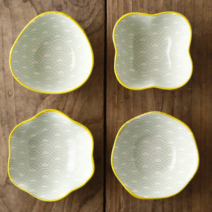 4 piezas de vajilla de cerámica esmaltada para encurtidos caseros, condimentos, platos pequeños para utensilios de cocina: 8