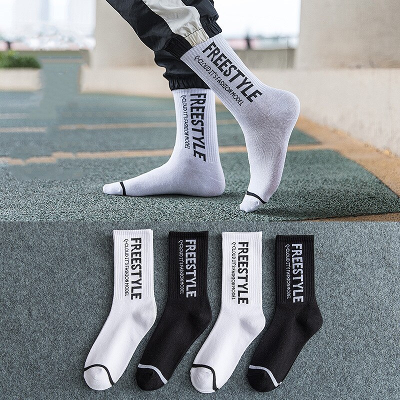 Men Skateboard Socks Funny Socks Harajuku Street Sports Socks Unisex Europe America Happy Socks Men Cotton Hip Hop Socks