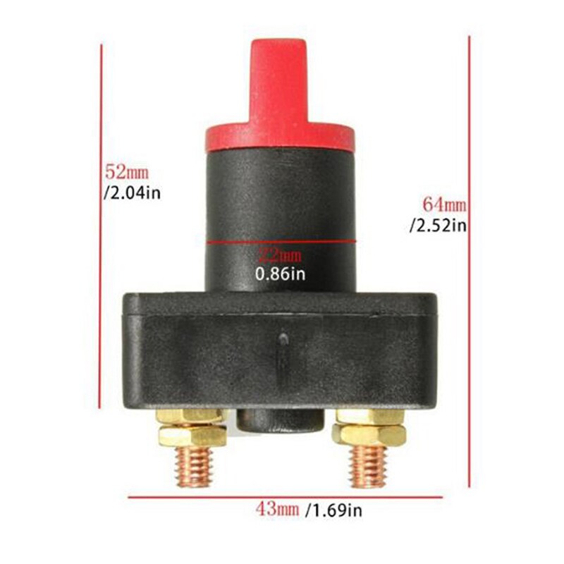 1Pc Battery Disconnect Kill Selector Switch 60V 100A Master Disconnect Rotary Cut Off Isolator Kill Switch