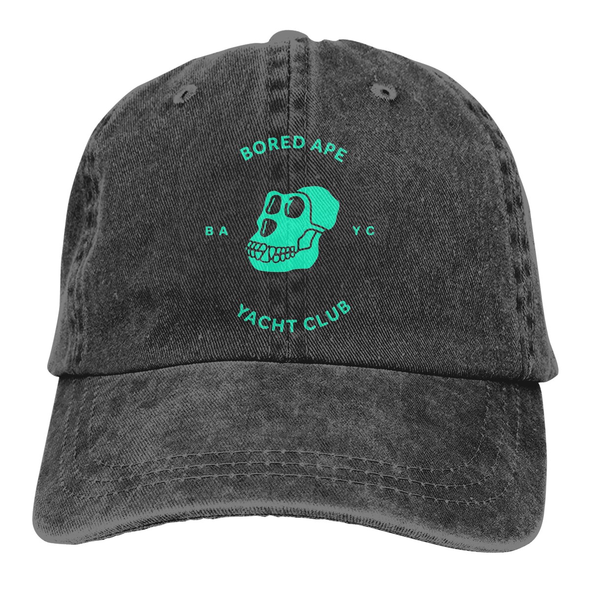 Coole baseballkappe für herren, bored ape yacht club bayc nft caps, verschiedene farben, damen-sommer-snapback-caps: Schwarz