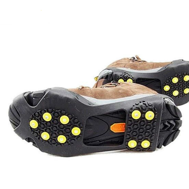 1 Pair 10 Studs Anti-Skid Snow Ice Climbing Shoe Spikes Grips Crampons Cleats Overshoes Winter Climbing Shoes Cover