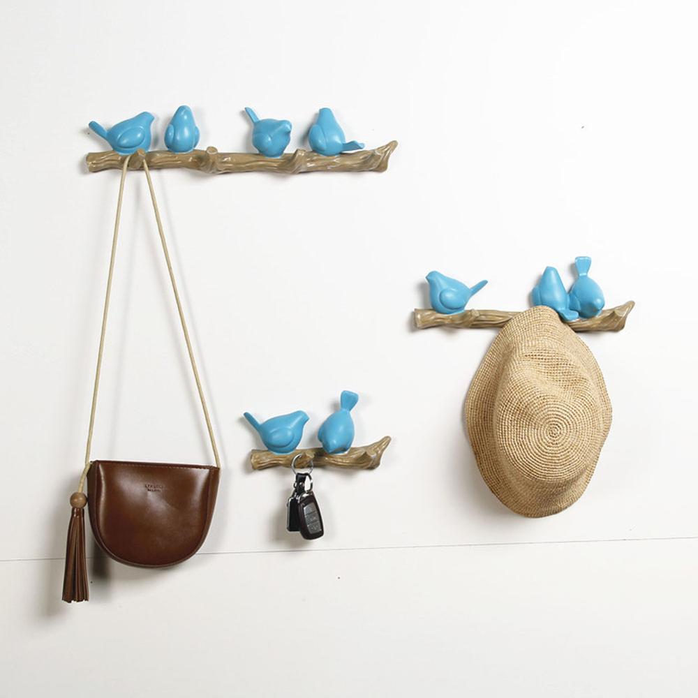 Colgador de pared con pájaros de resina, gancho para colgar llaves, abrigos, toallas, sombreros, bolsos, para sala de estar, cocina, accesorios para el hogar, decoración de paredes