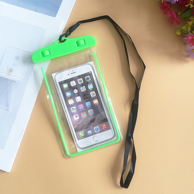 Waterproof Bag Case Universal 6.5 inch Mobile Phone Bag Swim Case Take Photo Under water For iPhone 7 Full Protection Cover Case: FSD-green