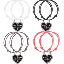 Pulsera trenzada bohemia para mujer, colgante sencillo a la con costuras en forma de corazón, colgante BFF para mejor amigo, de joyería de amistad 2023: Color dorado