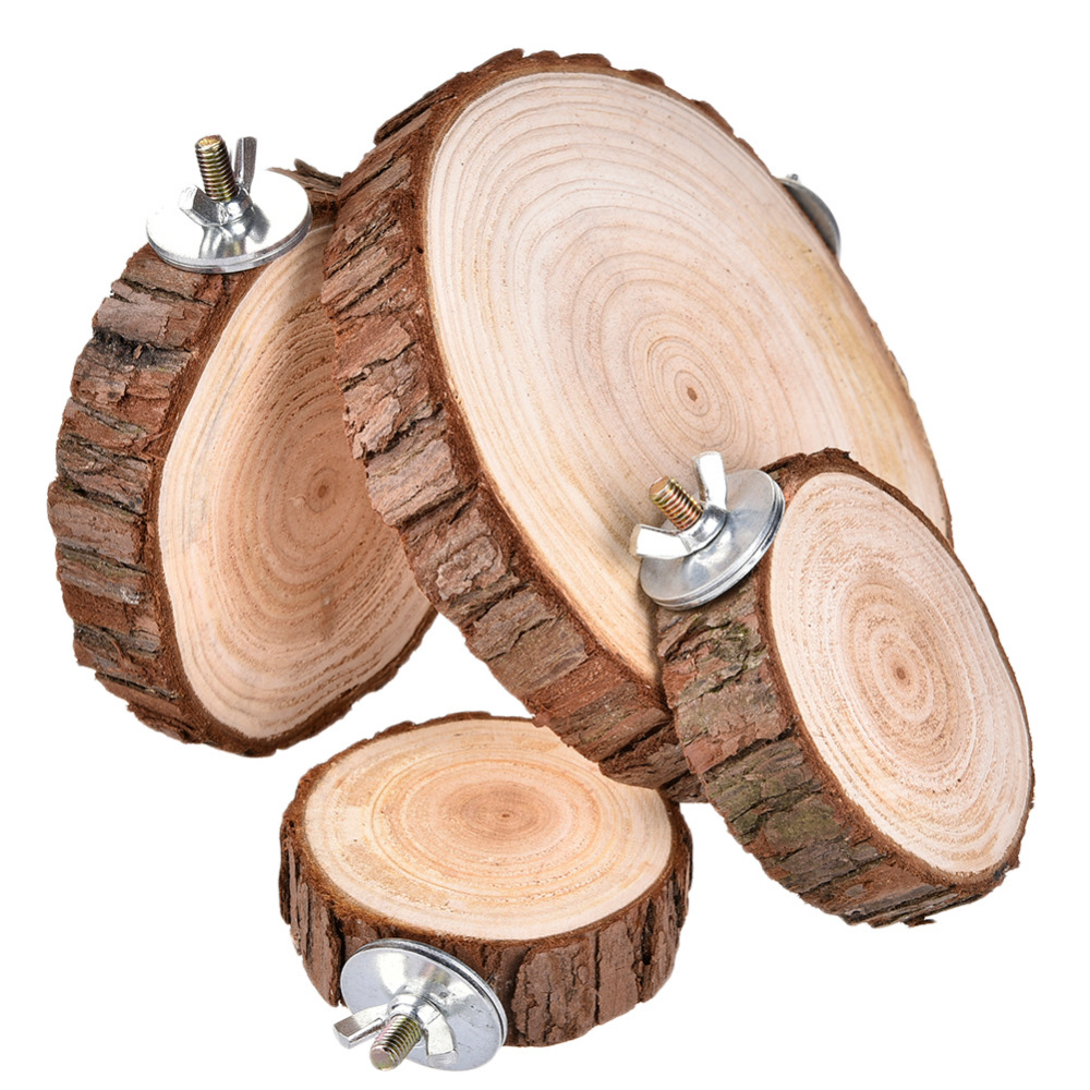 Tabla de troncos de madera Natural para hámster, plataforma de madera para chinchilla, conejillo de indias, ardilla, Totoro, loro que salta, suministro de juguetes para mascotas pequeñas