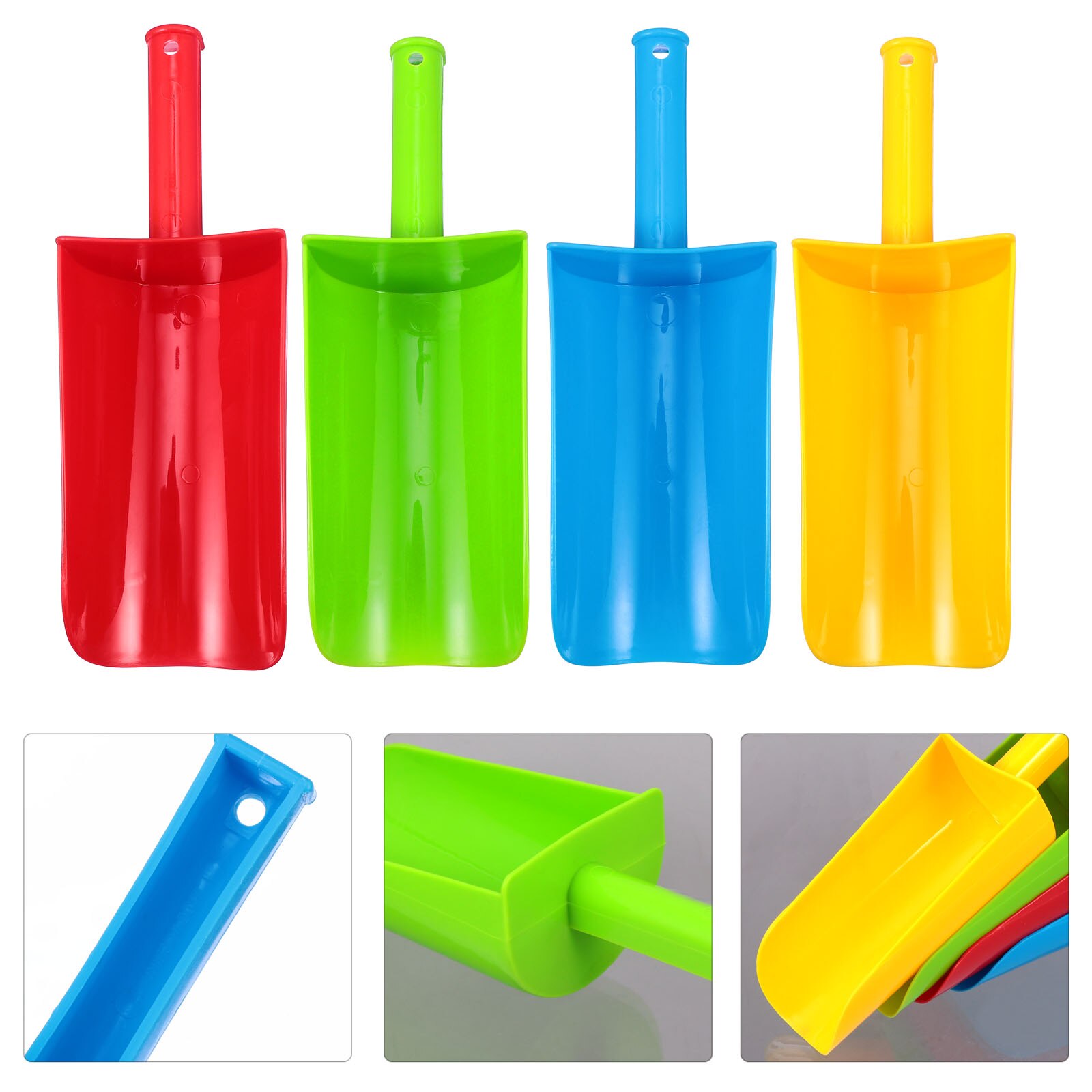 4Pcs Zand Schoppen Speelgoed Korte Handvat Zand Scoop Speelgoed Kinderen Zomer Strand Speelgoed