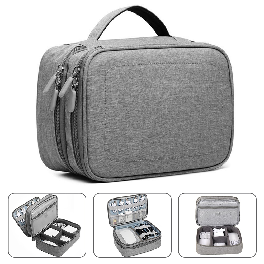 Handle Travel Electronic Accessories Multipurpose/Organizer Storage Bag Case for Power Bank, Hard Drive, Smart Phone, Charger,