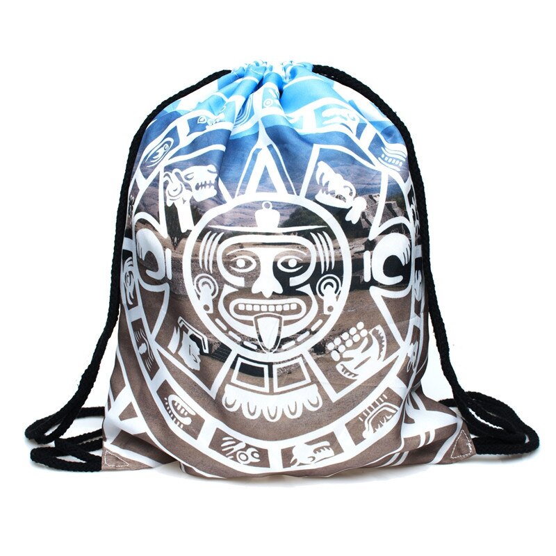 Impression 3D sac à cordon voyage toile dessiner chaîne sac crâne pieuvre motif Harajuku gothique sac à dos cartable: 15