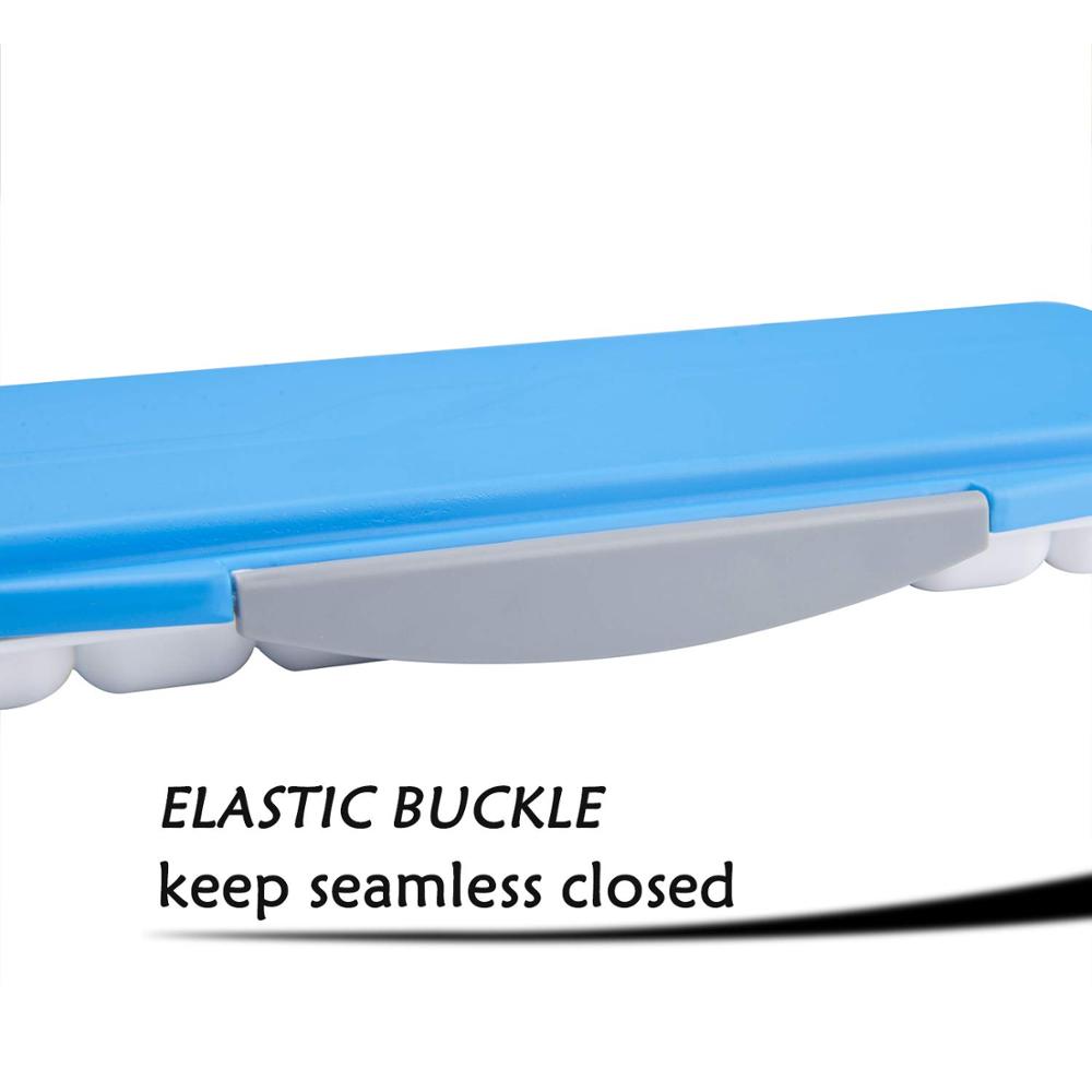 18-Well Premium Watercolor Paint Palette, Travel Portable Folding Paint Palette Box with 1+2 Mixing Areas Blue/Pink