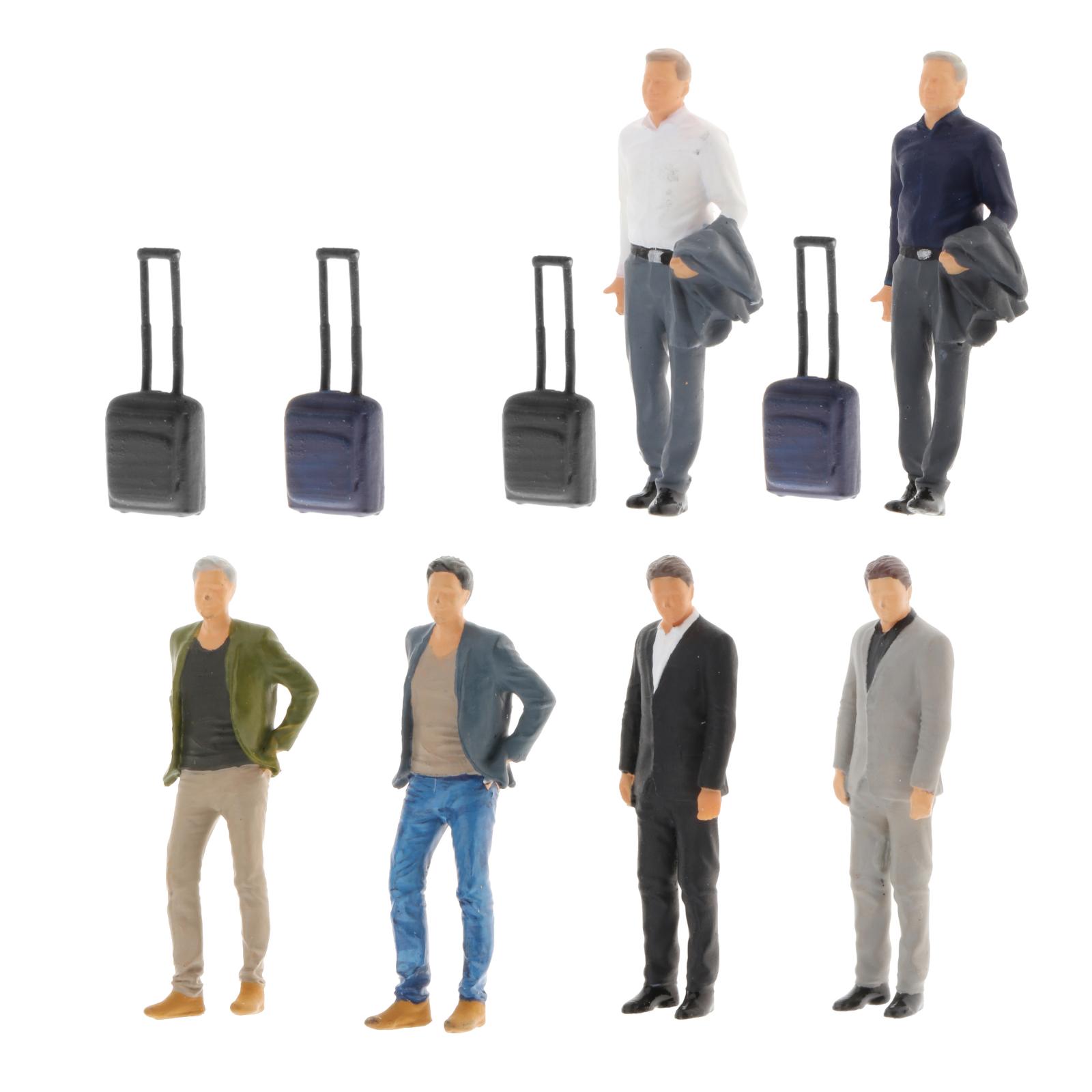 RM 1:64 Resin Model Tiny People Figure Business Trip Dolls Character Miniature Dioramas Street Layouts Diorama Gauge S