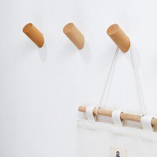 1x Natuurlijke Hout Kleerhanger Muur Gemonteerde Kapstok Decoratieve Sleutelhouder Hoed Handtas Opslag Hanger Badkamer Rack: Wood M