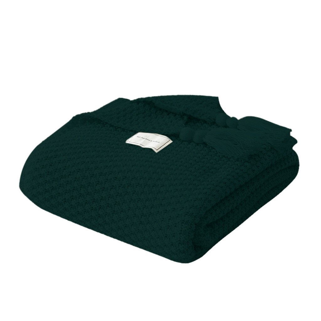 Kwastje Gebreide Bal Wollen Deken Sofa Winter Super Warme Gezellige Gooi Dekens Voor Kantoor Siësta Airconditioning Sprei Beddengoed: Breen