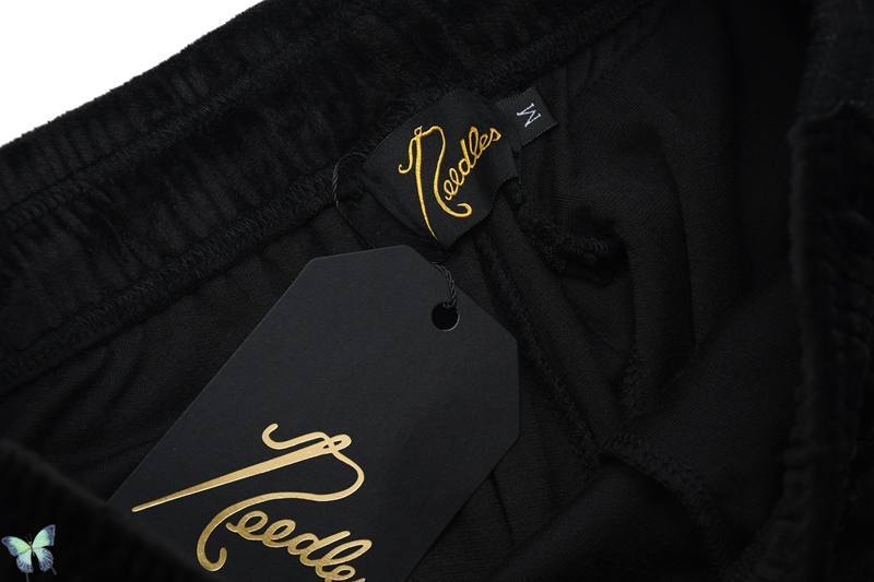 Naalden Borduren Vlinder Broek Alle-Zwart Zwaar Fluwelen Broek Sport Casual Gestreepte Mannen Vrouwen Losse Joggingbroek