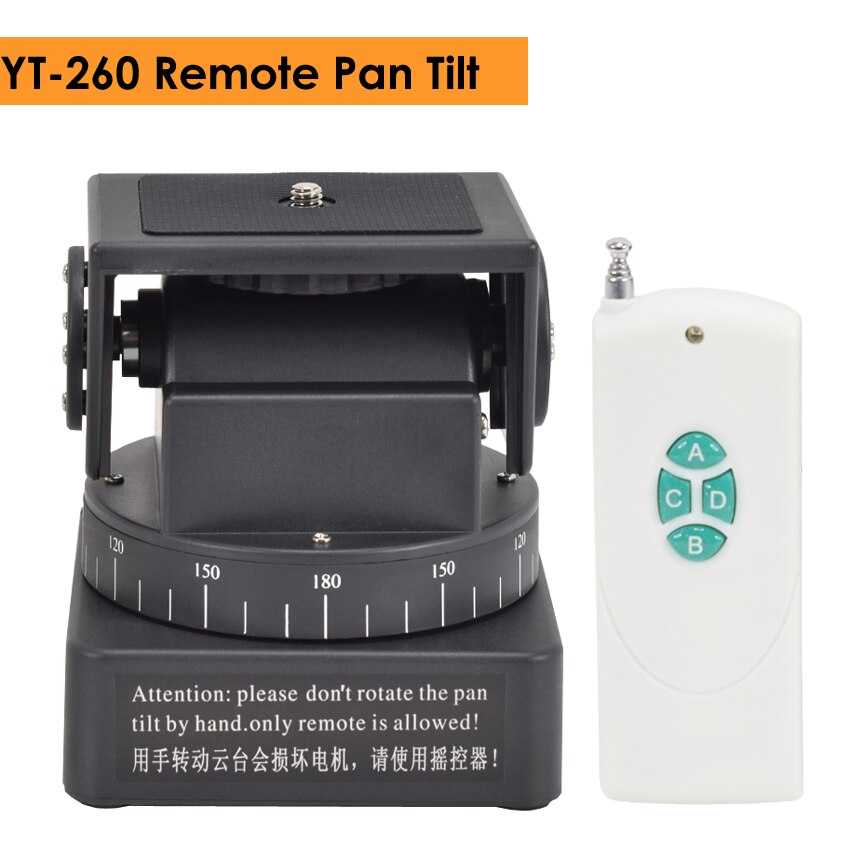 Zifon YT-260 Pan Tilt Hoofd Gemotoriseerde Rotatie Panoramisch Statiefkop Ptz Afstandsbediening Voor Camera Telefoon Professionele Fotografie