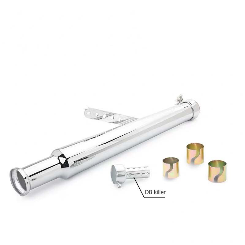Universal Chrome Motorcycle Mufflers Silencer Motorbike Exhaust Pipe Megaphone Style For Chopper For Bobber Cafe Racer: 1