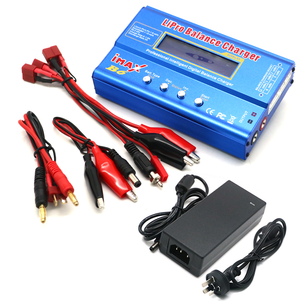 Chargeur Lipo IMAX B6 80W, prise T/Tamiya/XT60 pour batterie NiMh Li-ion ni-cd Lipo, déchargeur d'équilibre + adaptateur 12V 5A pour chargeur Rc
