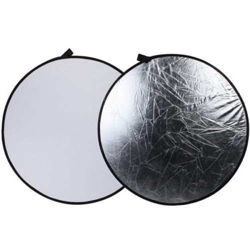 60 cm 2 in 1 Zilver/Wit Inklapbare disc Light Reflector voor Flash Photo Studio