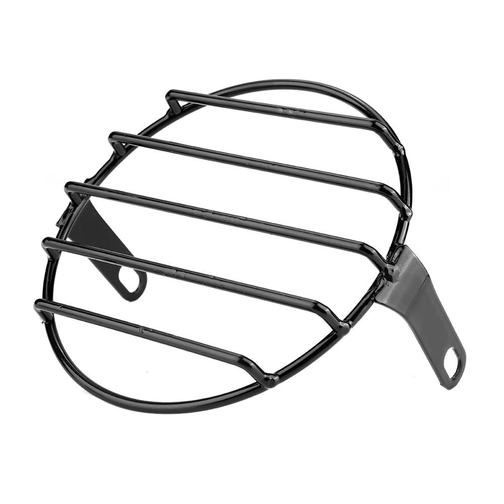 Zwarte Retro Motorfiets Koplamp Grill Ronde Cover Masker Geschikt voor motorfietsen met 5.75inch koplamp