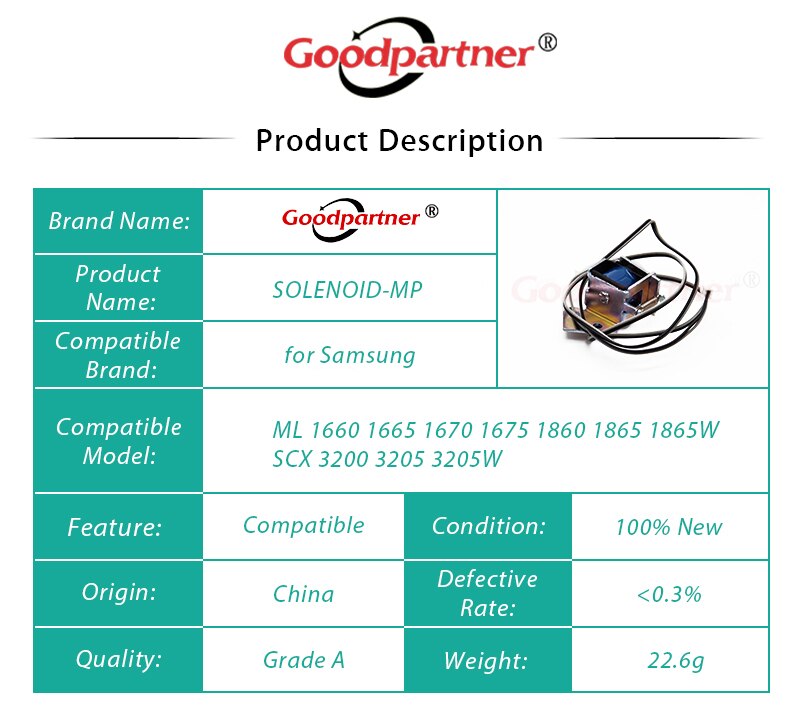 1X JC33-00028C ML1660 ML1670 SCX3200 SCX3205 SOLENOID MP voor Samsung ML 1660 1665 1670 1675 1860 1865 1865W SCX 3200 3205 3205W