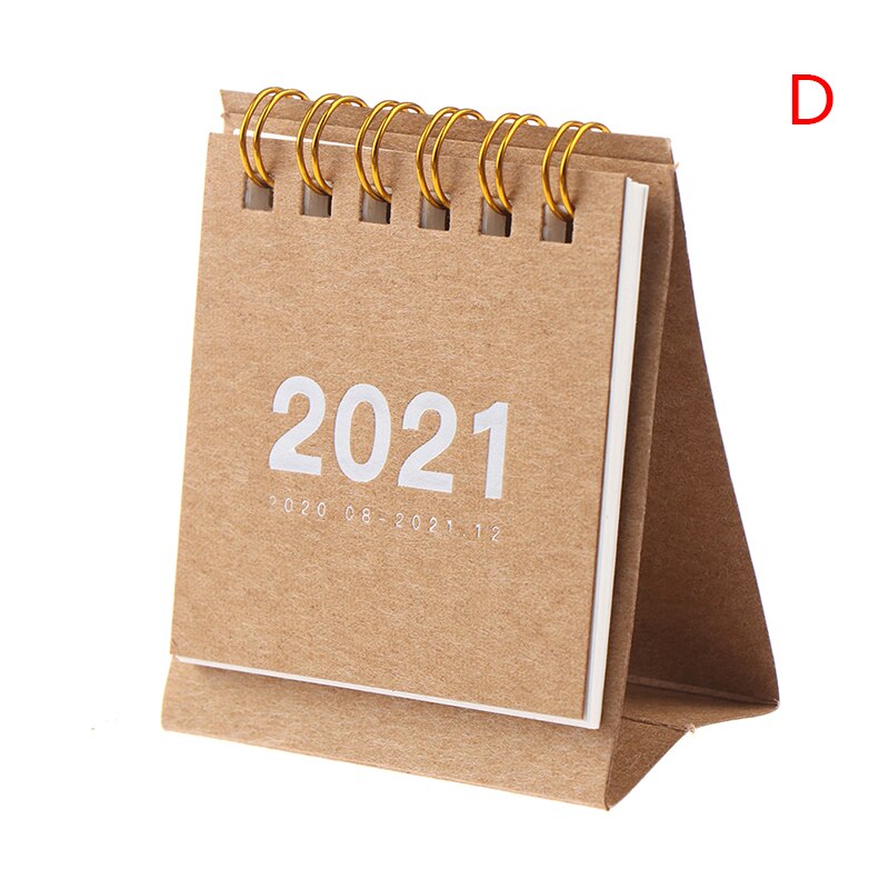Mini calendário de mesa 2020 2021 criativo ornamentos trabalho portátil nota calendário plano de ano novo programação de volta à escola: D