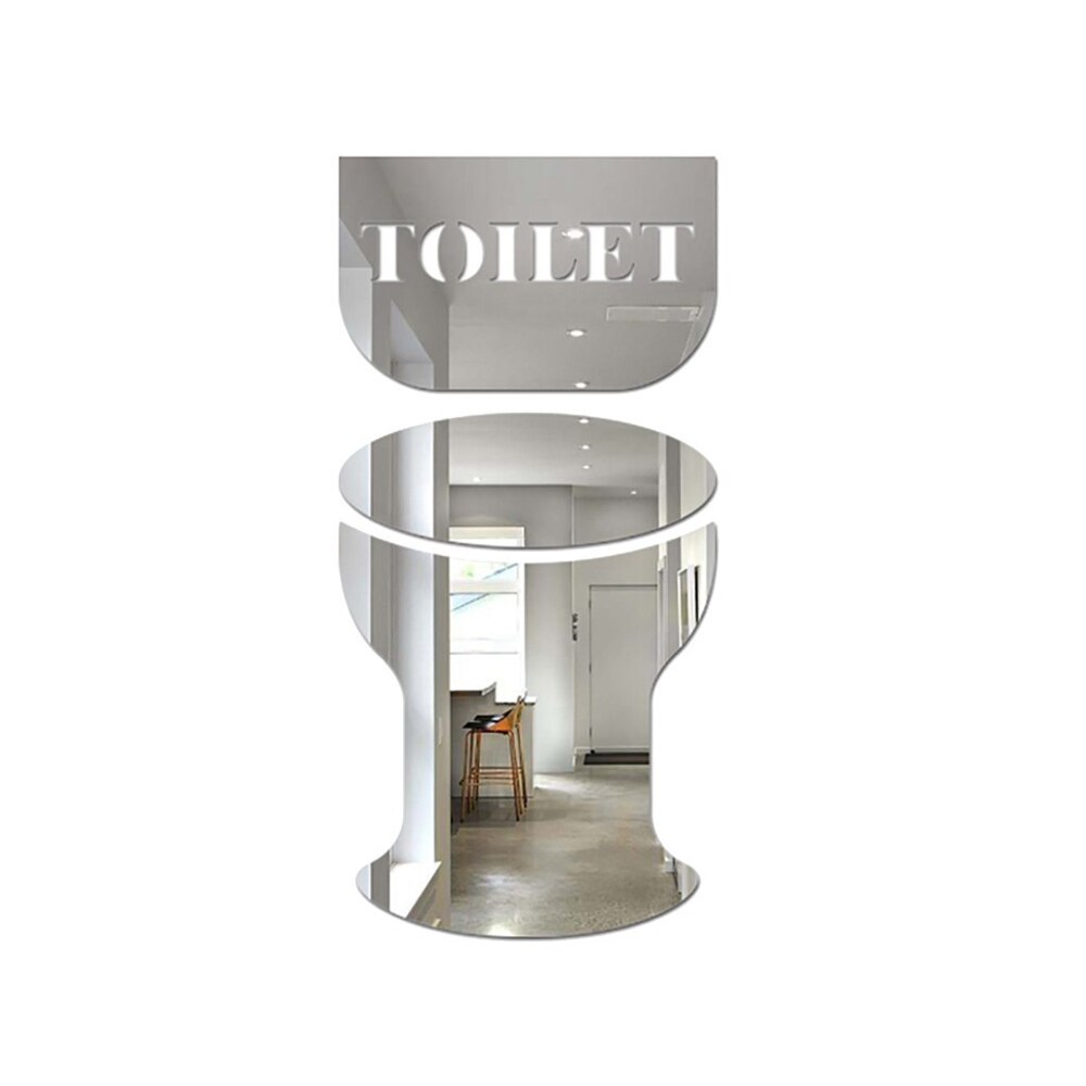 3D Acrylic Bathroom Mirror Stickers Door Sign Removable Wall Decal Acrylic Self-Adhesion Toilet Door Decoration: 8