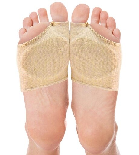 1 pair L Metatarsal Gel Pad Fabric Sleeve with Ball of Foot Cushion Support and Pain Relief for Metatarsalgia, Mortons Neuroma