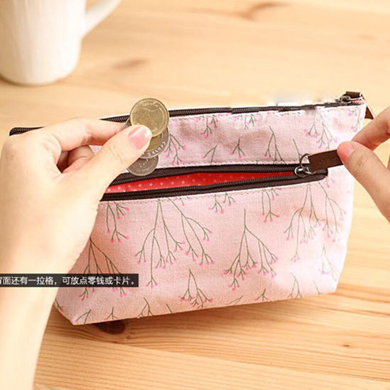 eTya Portable Flowers Travel Cosmetic Bag Pencil Makeup Case Pouch Women Toiletry Wash Organizer Bag Female Samll Coin Bags