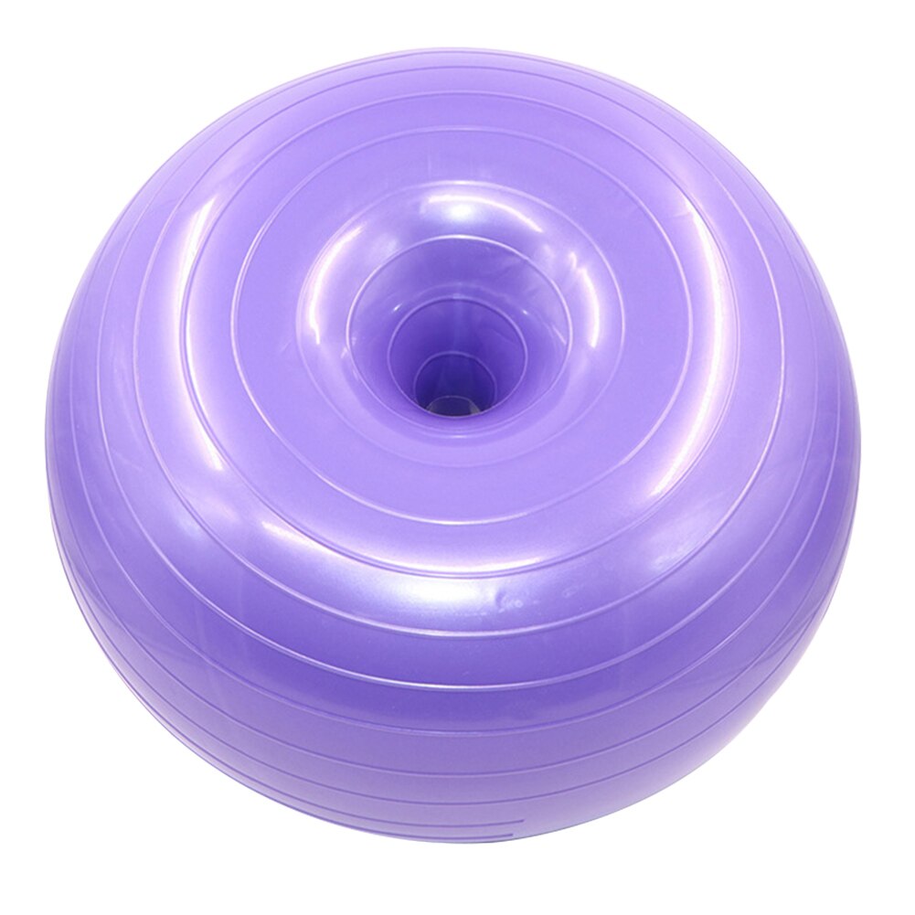 Pelota de Yoga Donut espesar a prueba de explosiones inflable equilibrio pelota de Yoga fitness con inflador ASD88: Púrpura
