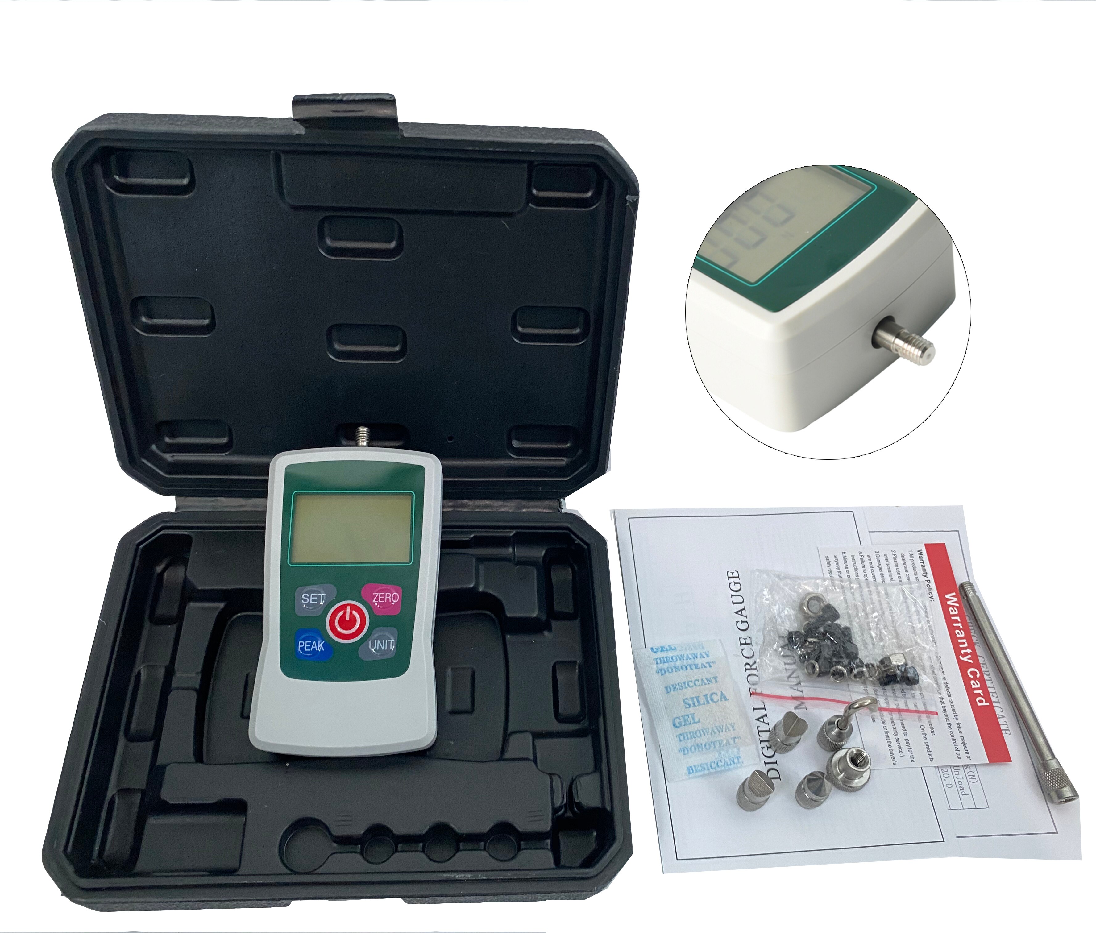 Force Gauge Dynamometer Test Tools with Max 50N N Kg Lb Oz Four Units Accuracy Positive Negative 1％