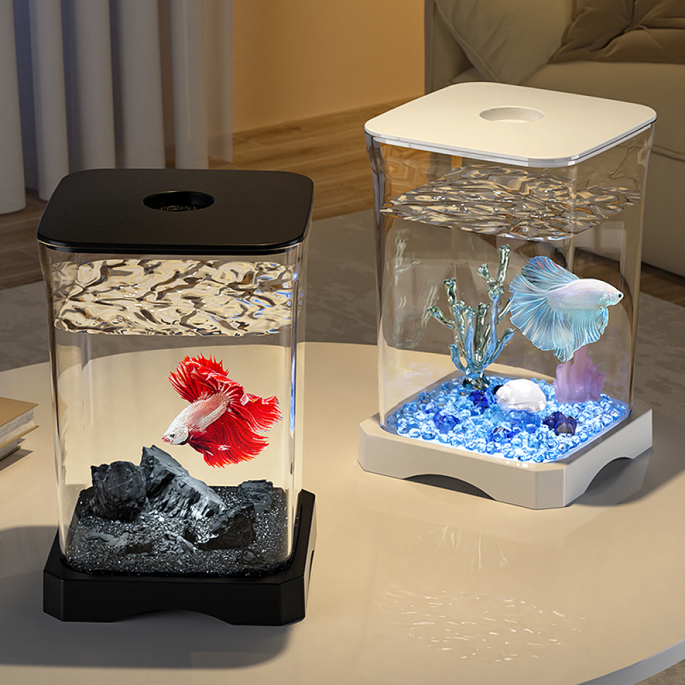 4K High-definition Desktop Aquarium Acryl Aquarium Afneembare Transparantie Kleine Tank Multifunctionele Amfibie Voerbox