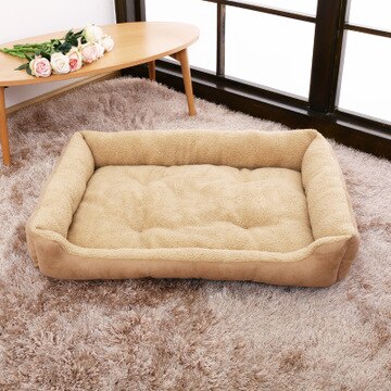 Luxury Pet Bed Small Large Dogs Warm Fleece Lounger House Big Size Thick Mat Cushion for Cats Bulldog Husky Labrador Sleep: M 50cm