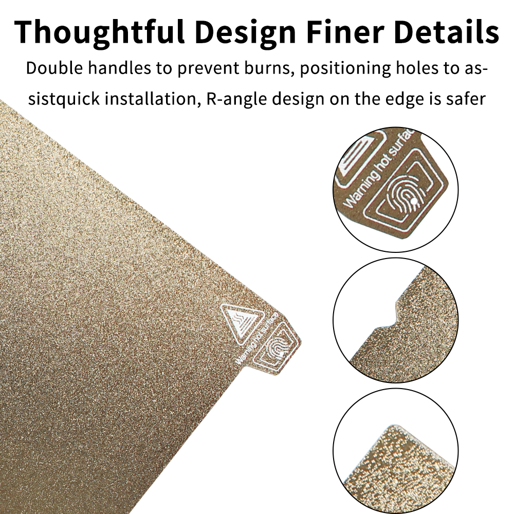 Foglio PEI per Creality K1/K1 MAX Ender 3 S1 pro Ender3 S1/5 S1 Struttura piastra in acciaio PEI Lamiera di acciaio per molle Buid Piastra liscia PEl