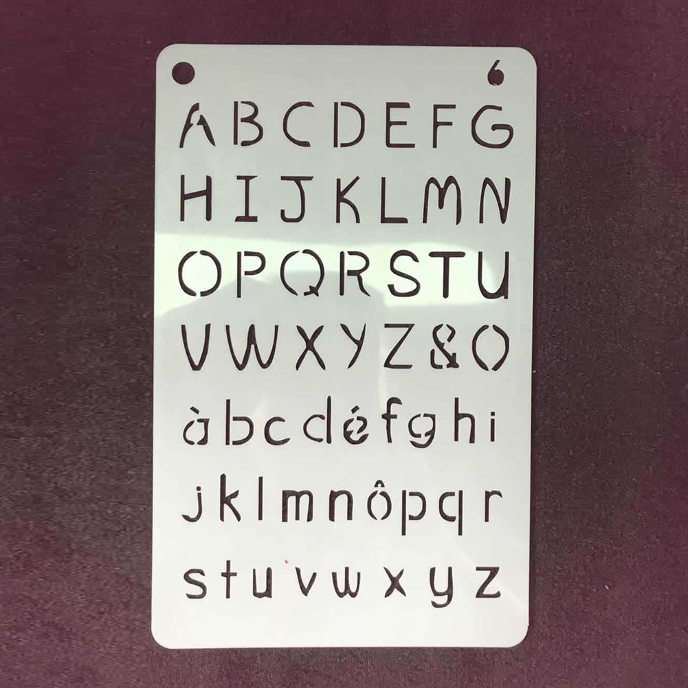 12pcs Multi-use Stencil Set Handwriting Practice Craft Letter DIY Scrapbooking Painting Stamping Template Album Layering