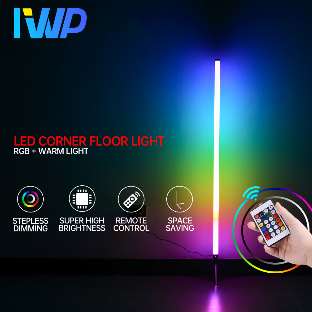 Moderne led-gulvlampe rgb nordiske gulvlamper stue indendørs rgb atmosfære gulvlampe stående lamper til soveværelsesdekoration